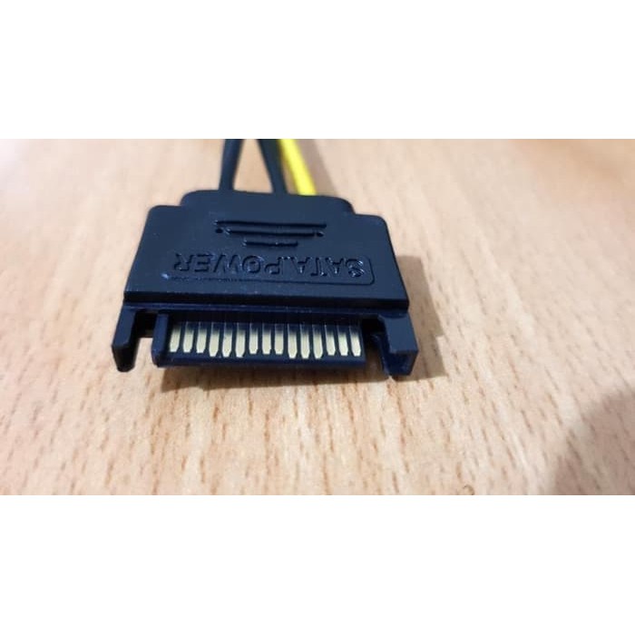 Kabel Power SATA 15 Pin To 6 Pin 6pin PCI-E Video Card VGA Express