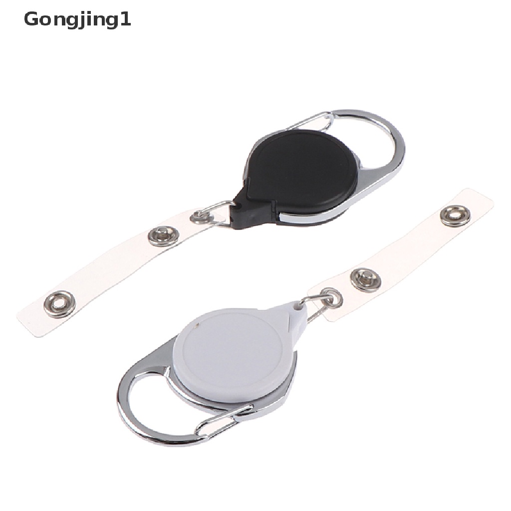 Gongjing1 1pc Klip Carabiner Retractable Holder Kartu ID