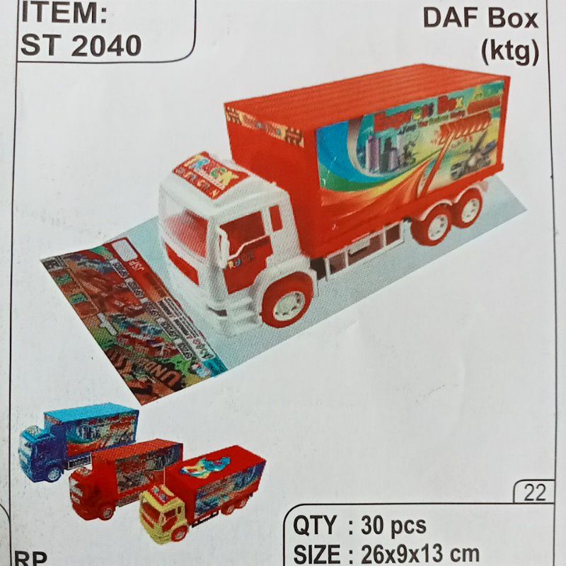 ST 2040 - Mainan Truk Bok Warna ST2040 Daf Box Truck Rainbow