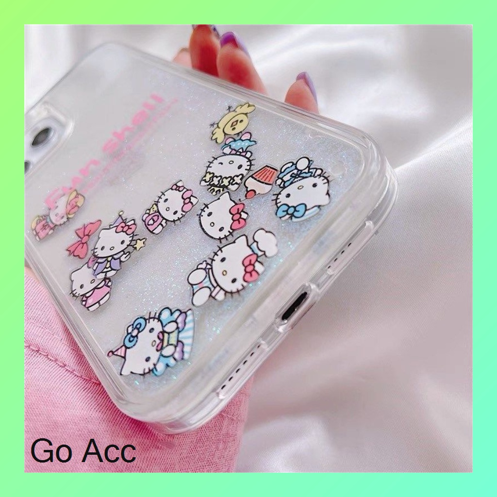 Glitter case softcase Hello Kitty Air HK Iphone 7 8 7+ 8+ X Xr Xs Max 11 Pro 12 Pro Max Fh25