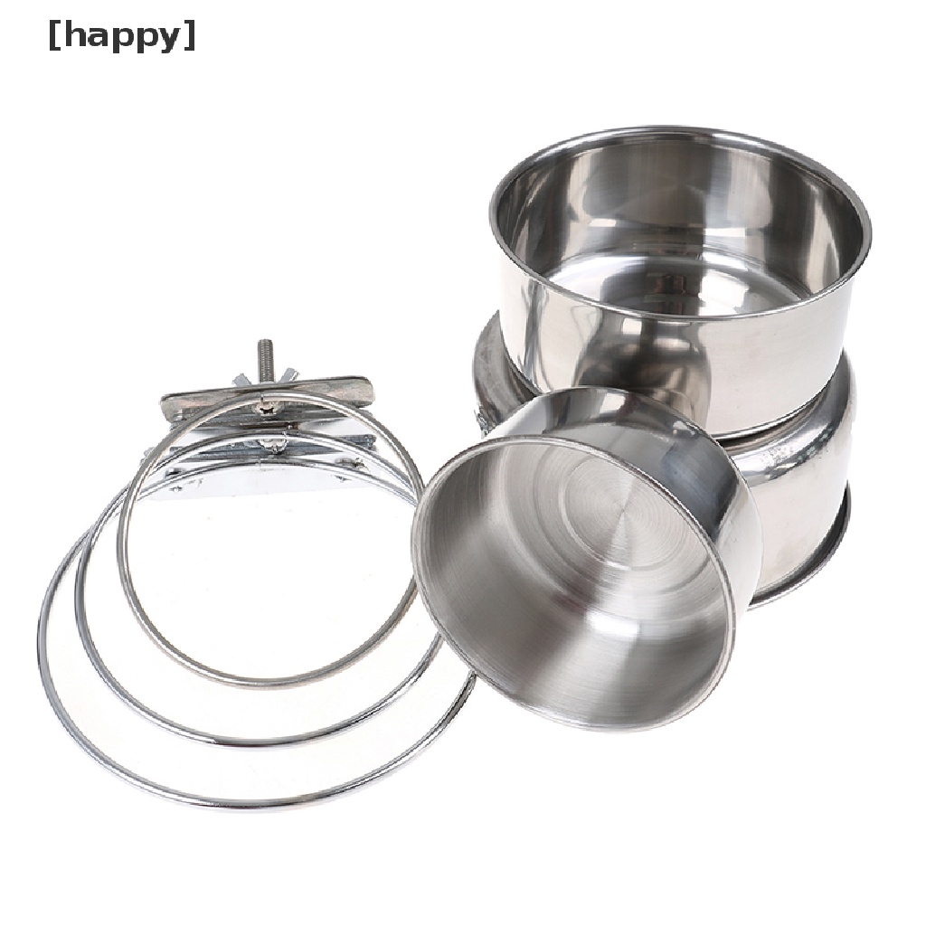 Mangkuk Makanan / Minuman Model Gantung Bahan Stainless Steel Untuk Kandang Anjing / Kucing