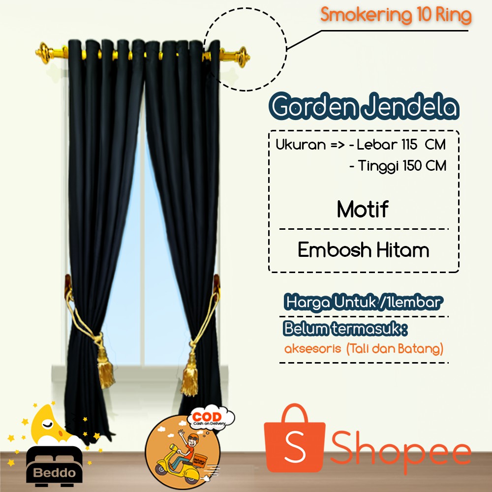 Gorden Jendela gorden pintu gorden minimalis gorden polos gorden Smokering/ gordeng murah/corak