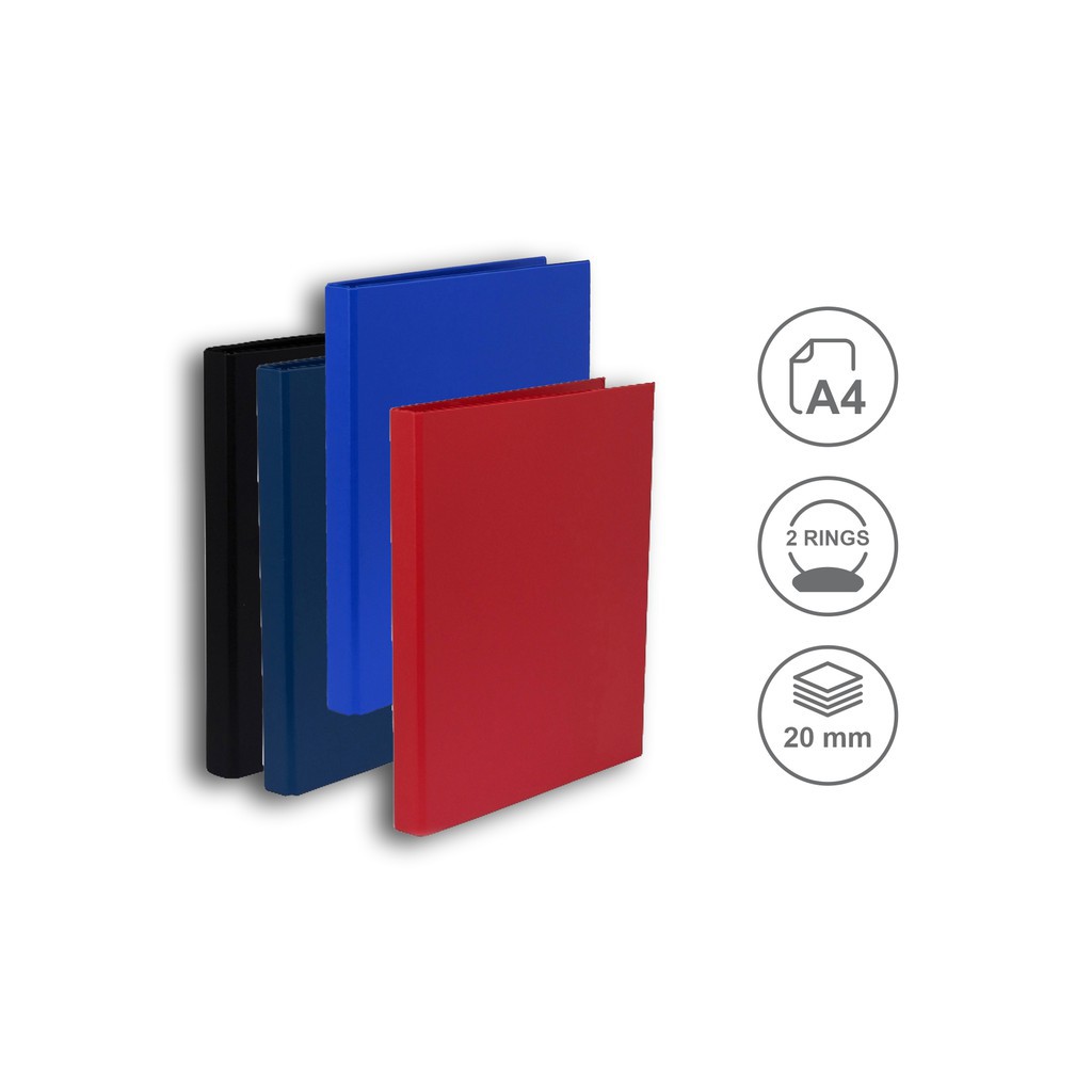 

[BMS Tangerang] Bantex Ring Binder A4 2 Ring O 20mm Black #8215