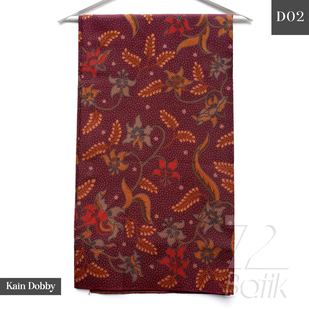 KAIN BATIK PREMIUM Dobby Motif Kembang Warna Merah Maroon Marun Maron Orange Oranye 726698 Cap 72 Jarik Jarit Samping Kebat Panjang Batik Dobby Modern Premium Bahan Seragam Batik Pernikahan Kantor Keluarga Murah Kamen Jadi Batik Bali Lembaran