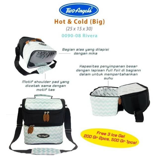 Tas Asi Hot &amp; Cold Big 2 susun Free 3 ice Gel S1 BHC31/ coooler bag tas asi / tas pendingin