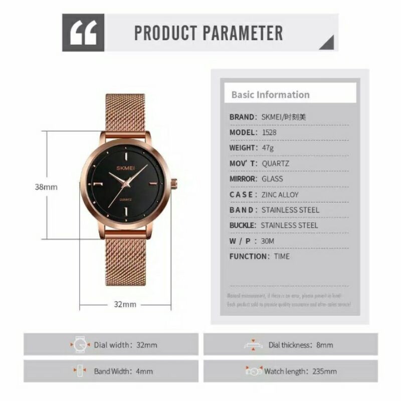 JAM TANGAN WANITA SKMEI 1528 ORIGINAL TAHAN AIR