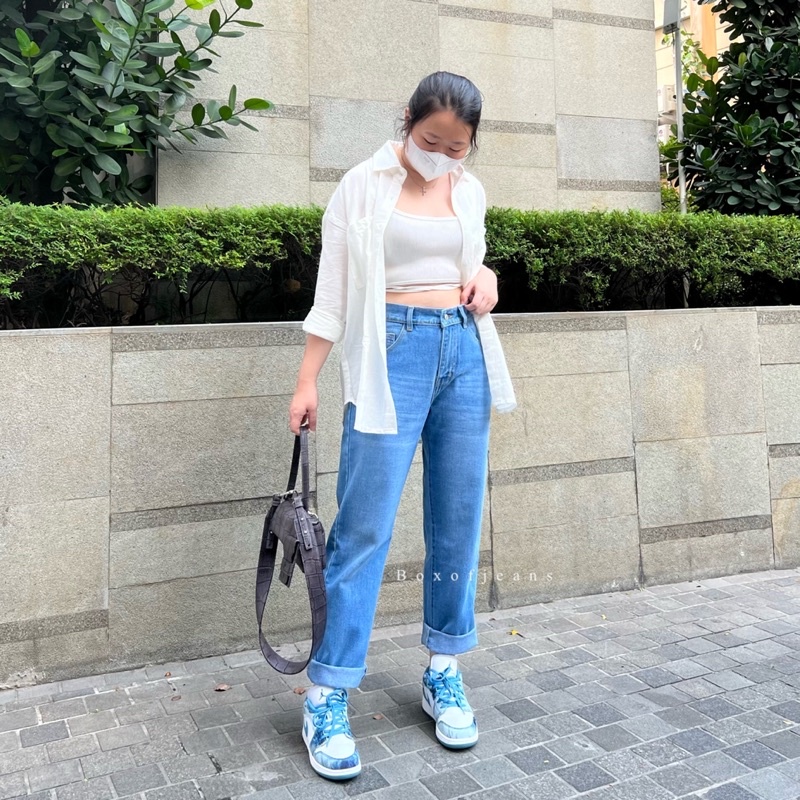 Boxofjeans - WHISKER Baggy Boyfriend Jeans - BLUE