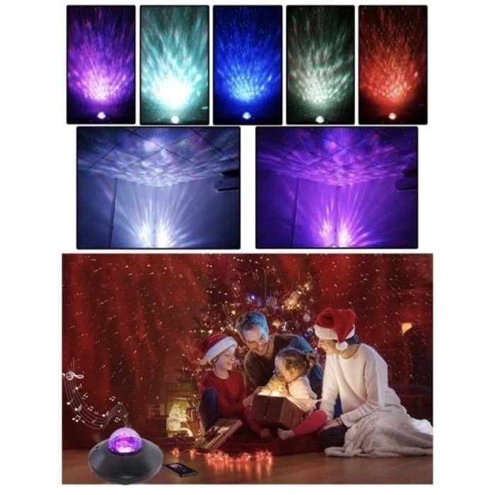 LED Starry Galaxy Projector Night Light Ocean Wave Projection with BT