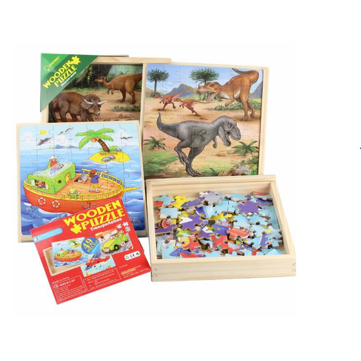 TweedyToys - Jigsaw Puzzle 49 Pcs - Kotak Puzzle Kayu 49 Pcs 3 in 1