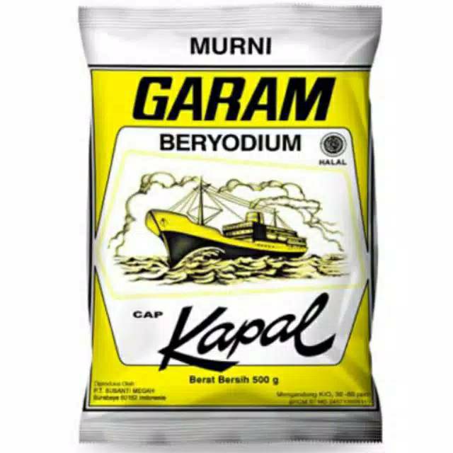 

Garam cap kapal 500 gram beryodium