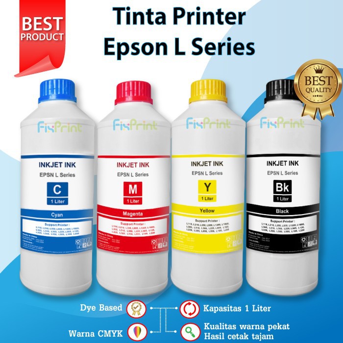 Tinta Epson L110 L210 L350 L800 L1300  Cyan 1 Liter  Tinta Refill Printer Epson L Series Murah