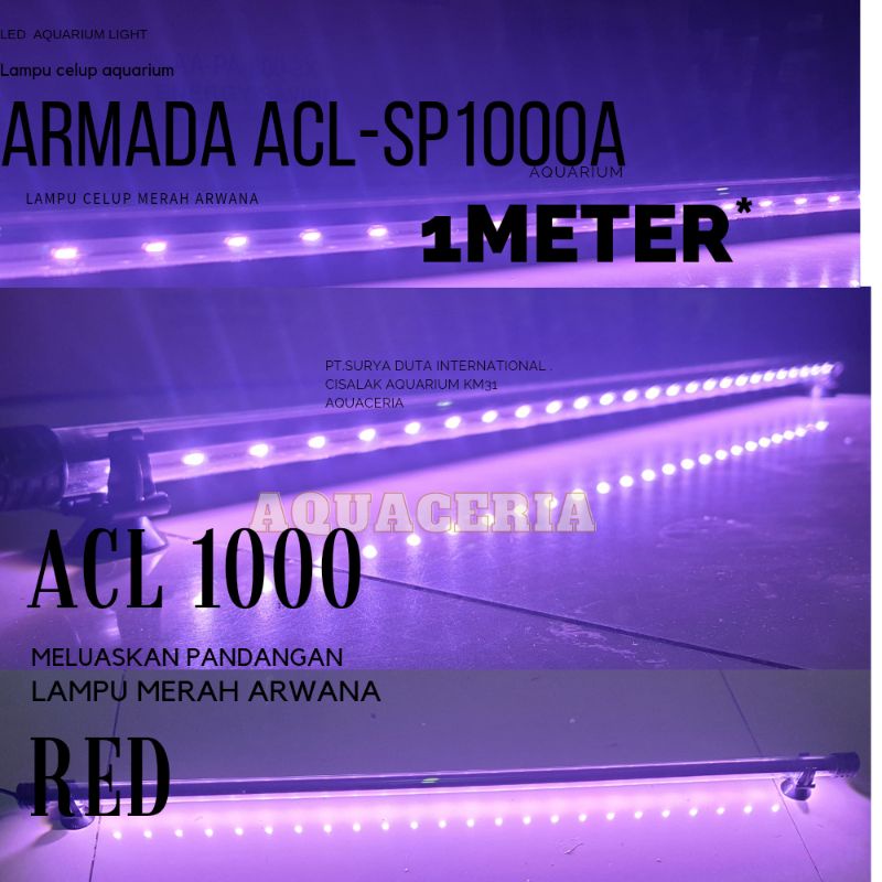 Lampu celup aquarium Arwana 1M ARMADA ACL-SP1000-A Lampu celup SuperRed Arwana Chasing Plastik BoX