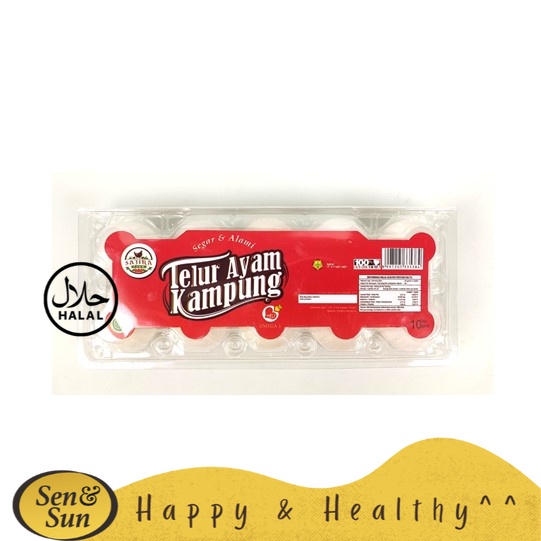 

Sen&Sun Telur Ayam Kampung Omega 1 pack (10 butir)