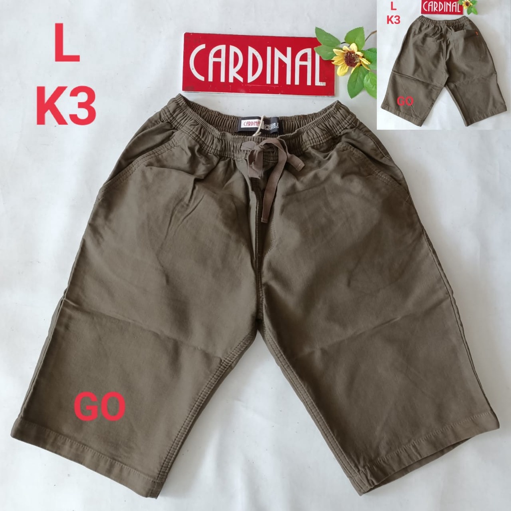 gof M-L CARDINAL CELANA PENDEK KARET KOLOR Katun Casual Soft Jeans Murah Bagus Santai Original