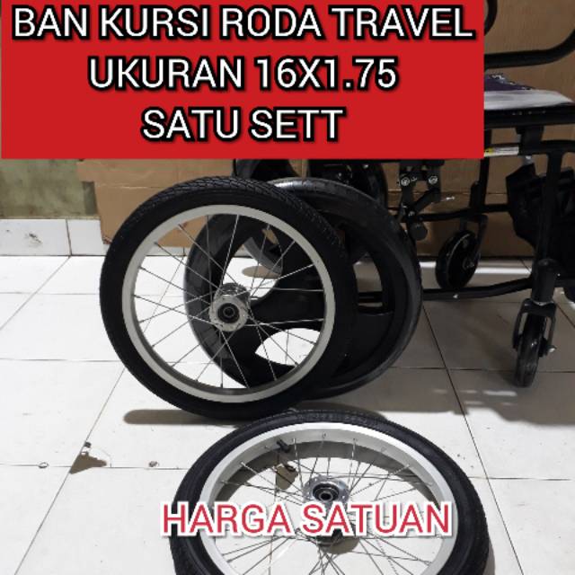 BAN KURSI RODA TRAVEL PAKAI BAN ANGIN UKURAN 16×1.75 HARGA SATU SETT