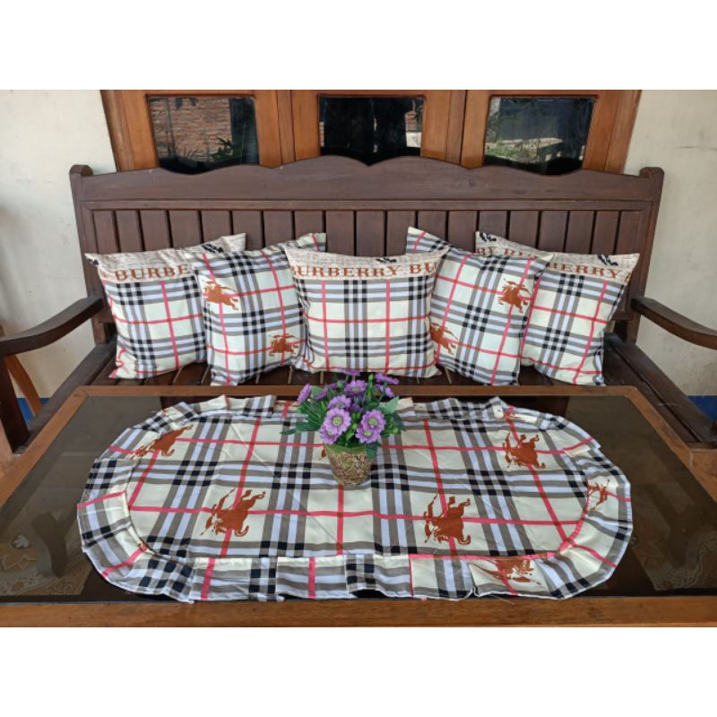 Sofa set /Sarung Bantal Sofa motif coklat Brown