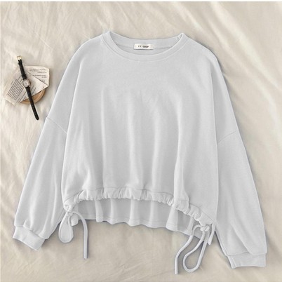 ilook | Sweater Rope Crop | Sweater Polos Crop Wanita - Fit to L