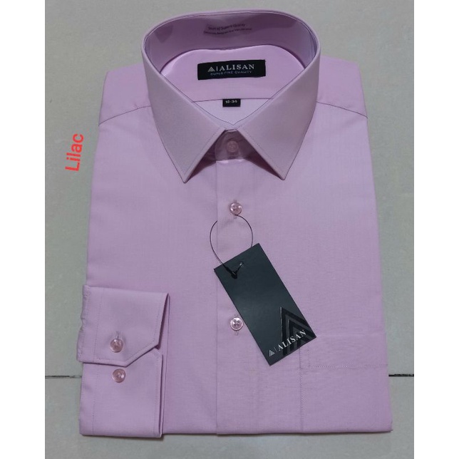 Alisan Kemeja Pria Warna LILAC Reguler Lengan Panjang Polos Garansi Original Alisan