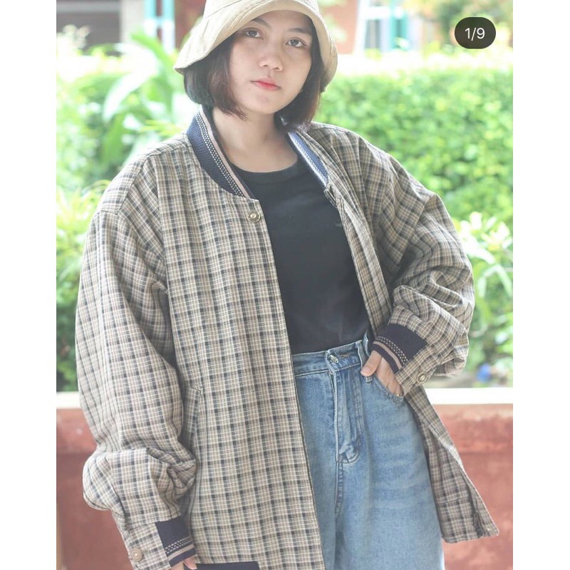 PAKET JAKET NOVA TARTAN BROWN & FRION YELLOW