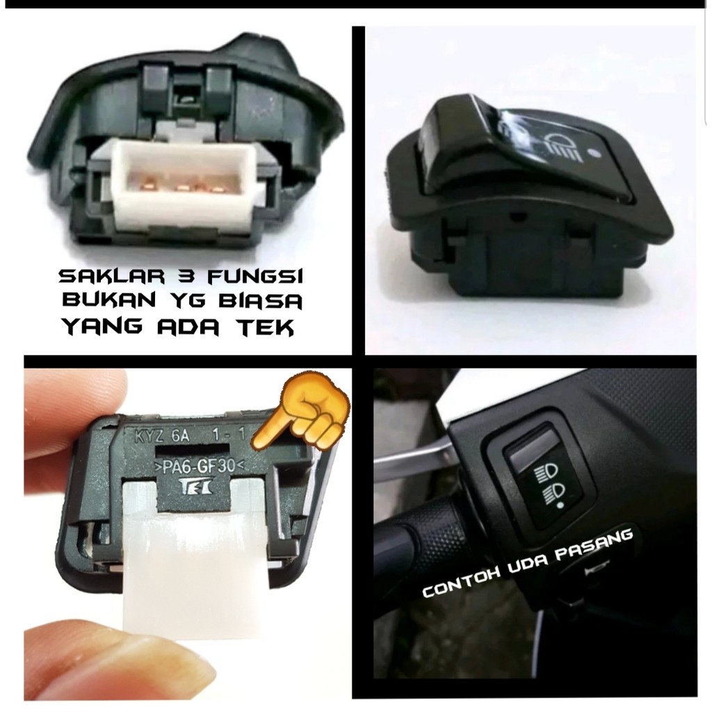 Saklar Dim 3 in 1 Untuk Honda Revo Vario Beat || Saklar Dim 3 Fungsi Motor Honda TEC