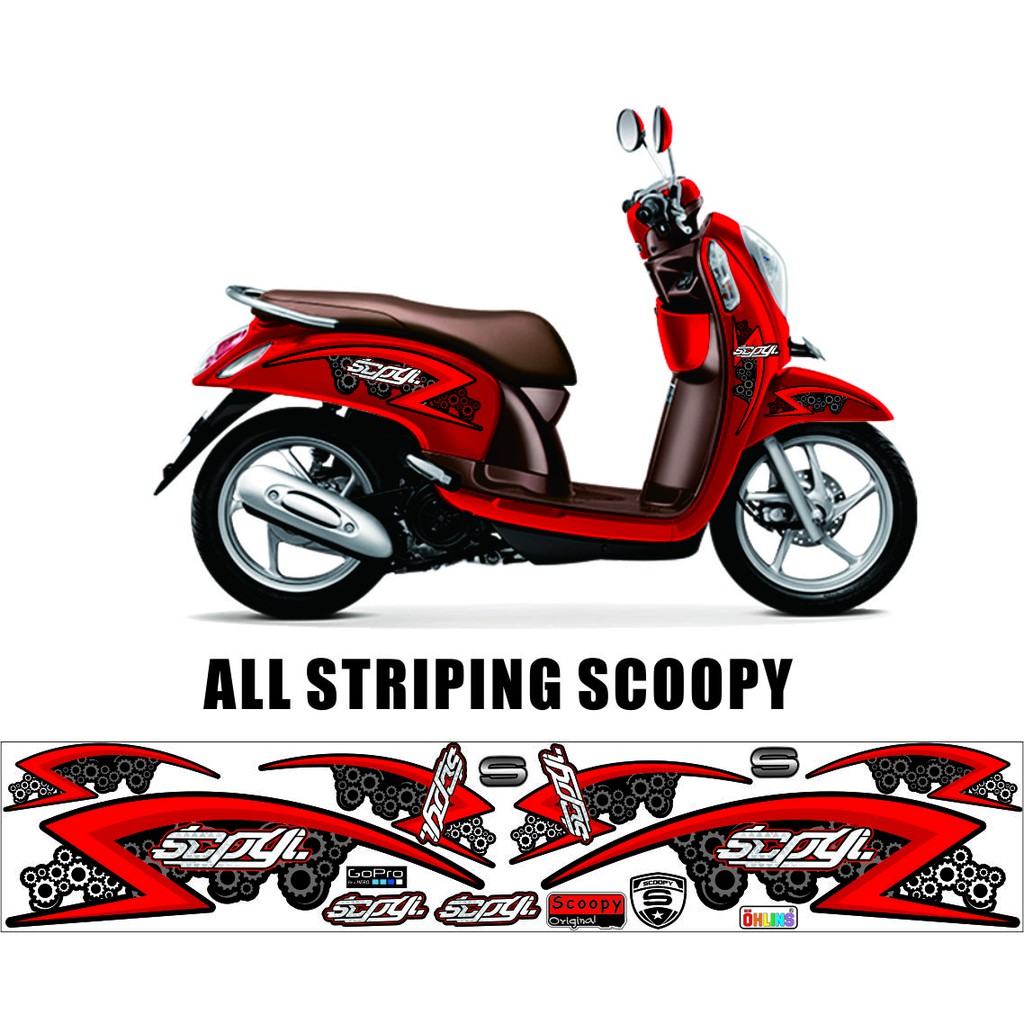 STRIPING MATIC BUAT MOTOR ALL SCOOPY FI NEW UNIVERSAL MOTIF SIMPLE STICKER SCOOPY FI STRIPING