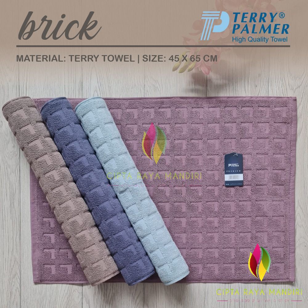 Keset Kaki Handuk TERRY PALMER Premium 45X65 BRICK Tebal Serap