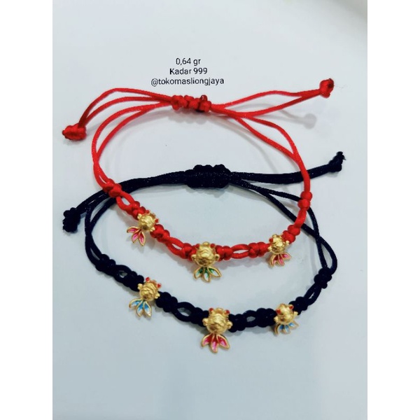 Gelang Charm Ikan Koi Emas & Gelang serut