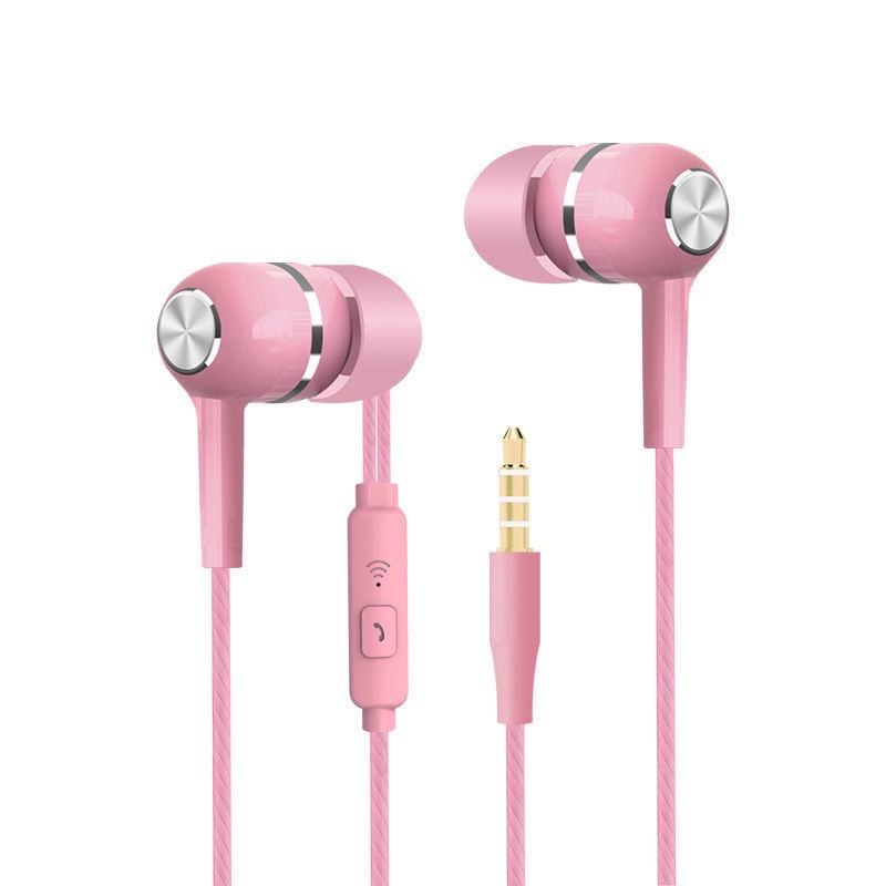 Macaron Color Wire Control Headphone Headphone Peredam Kebisingan Dengan Mikrofon 3.5MM