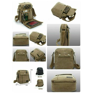 Tas selempang kanvas pria import HW / RYH - sling bag 