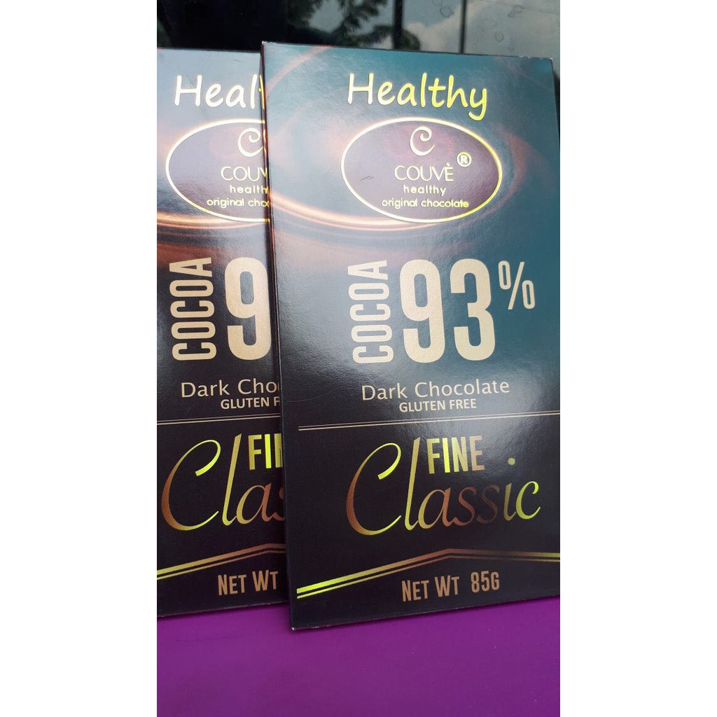 

Couve Healthy Chocolate Gluten Free Dark Choco , Pure Sea Salt Cocoa, Black Mint 93%
