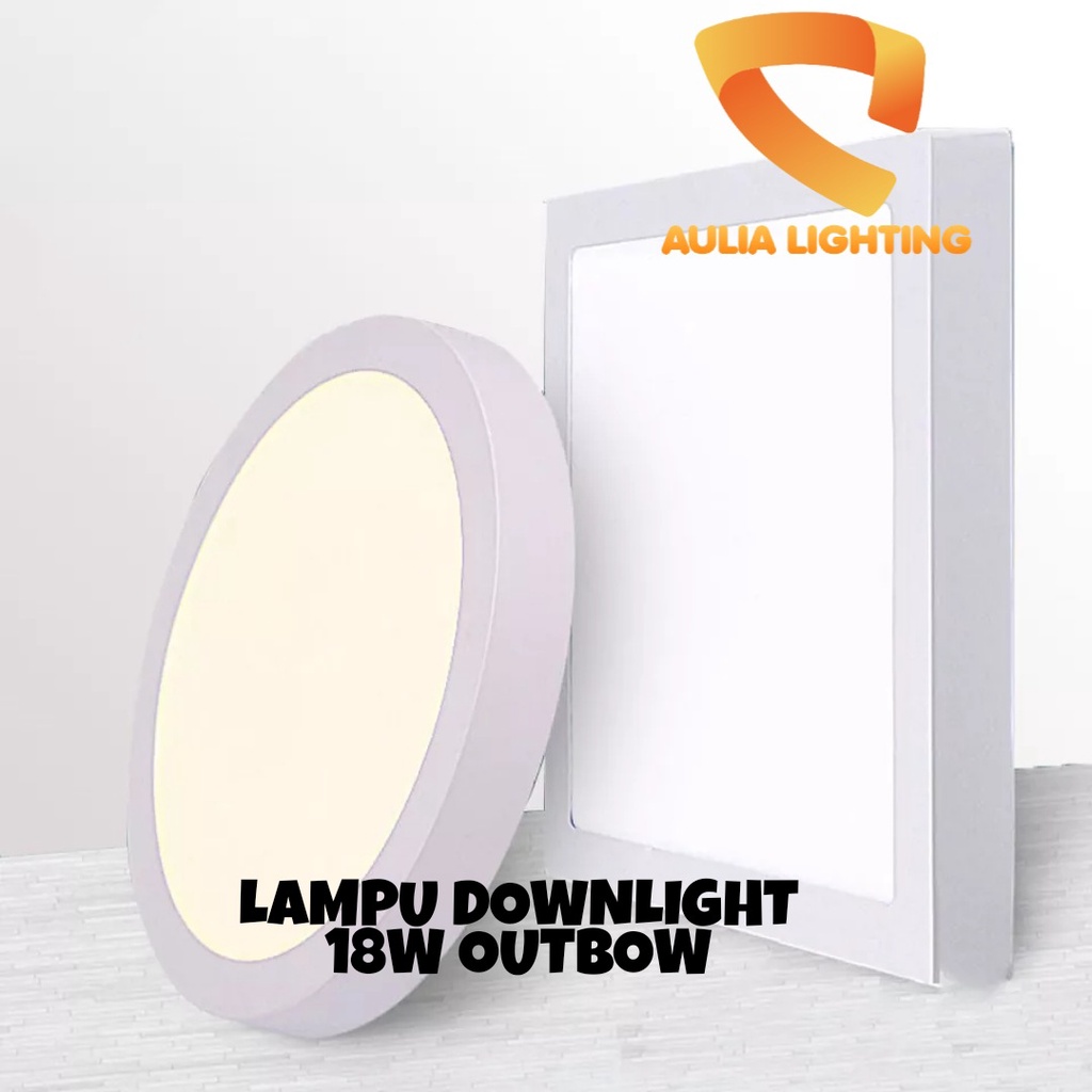 Lampu downlight LED OB panel 6W 12w 18w kotak bulat outbow 6 12 18 w watt persegi plat besi Square Untuk Dak cor beton teras dinding tempel 220v AC Hias plafon petak persegi ceiling Bundar 6Watt 12Watt 18wat 18watt 18wt