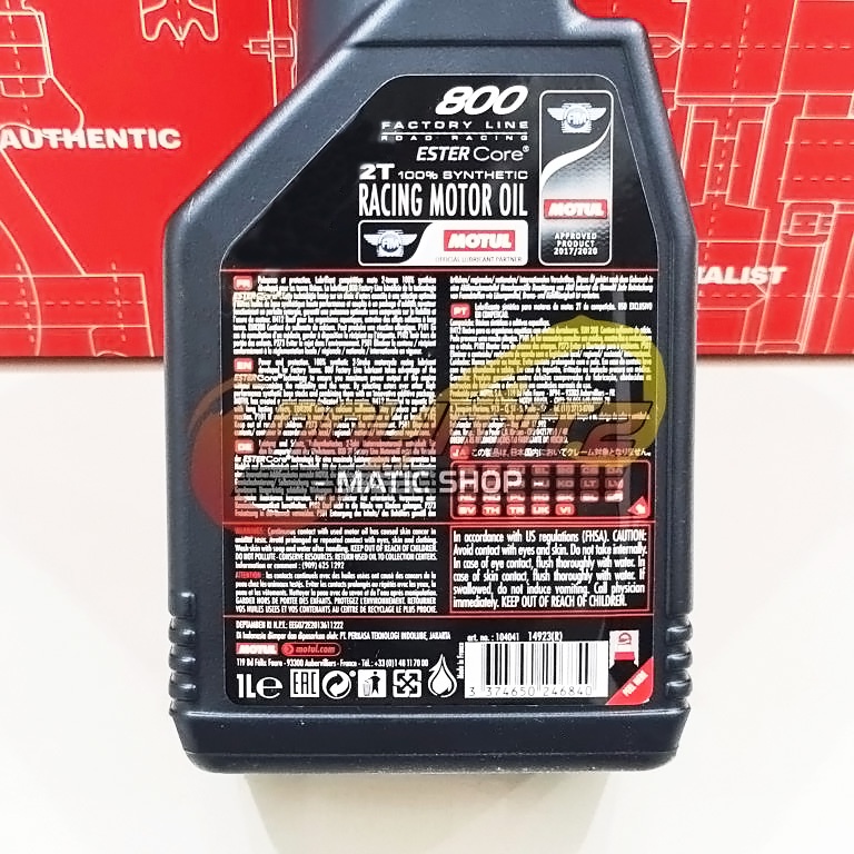 Oli Samping Motor 2 TAK Motul 800 2T ROAD RACING Ester Core 1L