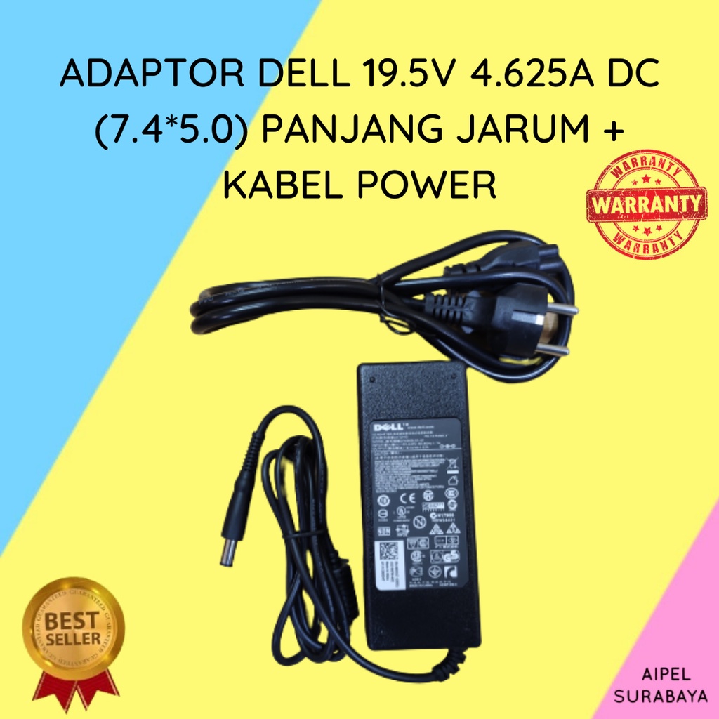 DELL1954627450PJKP | ADAPTOR DELL 19.5V 4.62A DC (7.4*5.0) PANJANG JARUM + KABEL POWER