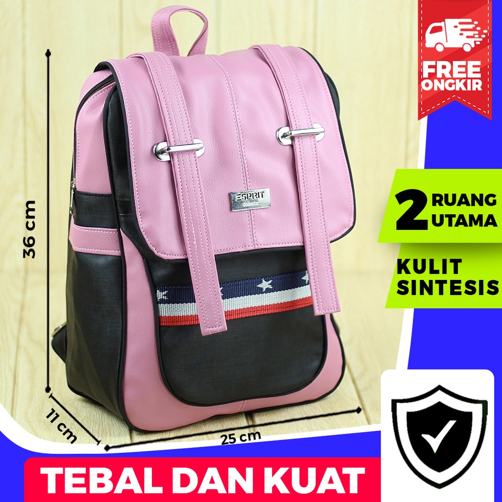 Jual Tas Punggung Cewek Cantik Ransel Perempuan SMP SMA Warna Pink Lucu Imut Murah Bagus Berkualitas