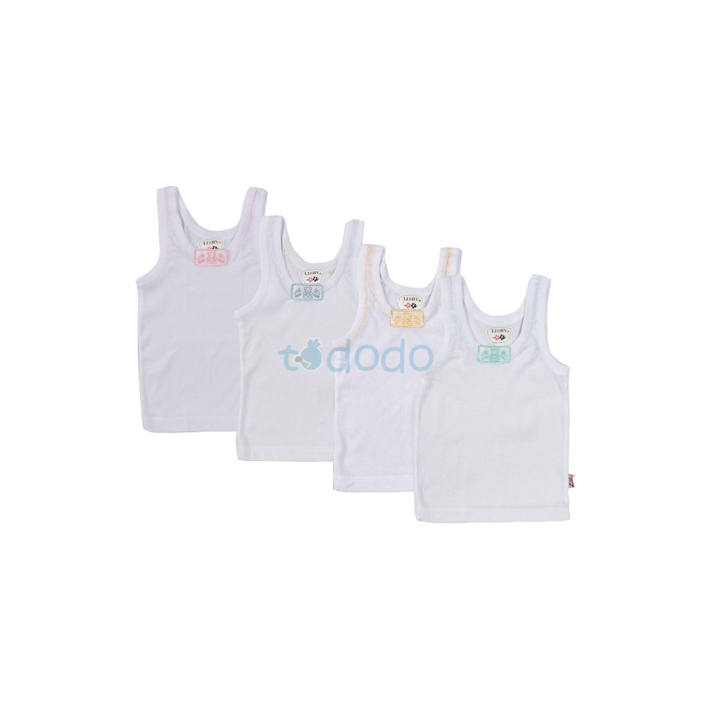 Kaos Singlet Bayi Dalaman Anak Newborn 0-6 Bulan Libby Putih Baby Bear