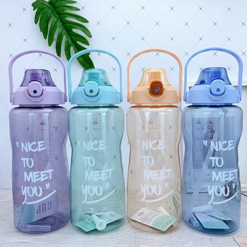 BOTOL MINUM MOTIVASI BENING 1.5L PREMIUM BAHAN TEBAL / BOTOL MINUM VIRAL BENING 2L FREE BUBBLE