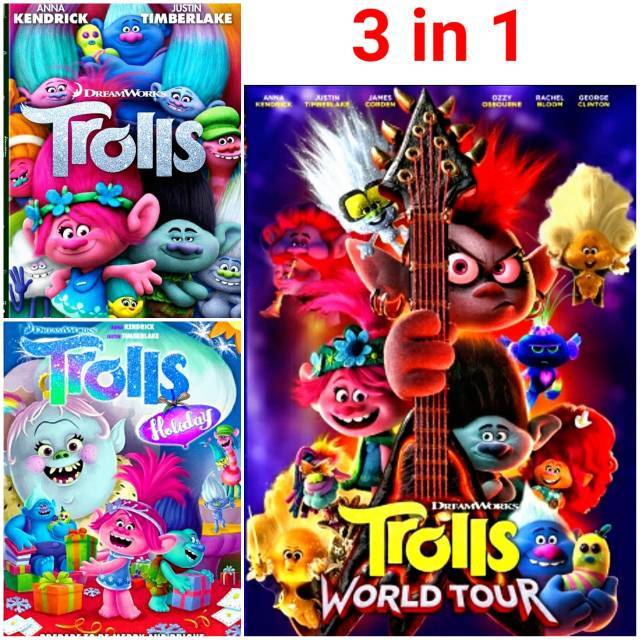 KASET DVD FILM  KARTUN  ANIMASI  BIOSKOP  BOXOFFICE TROLLS 1 3 