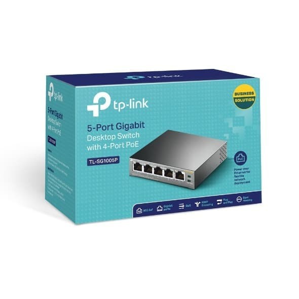 TP Link 5 Port 10/100Mbps Desktop Switch with 4 Port PoE TL-SG1005P