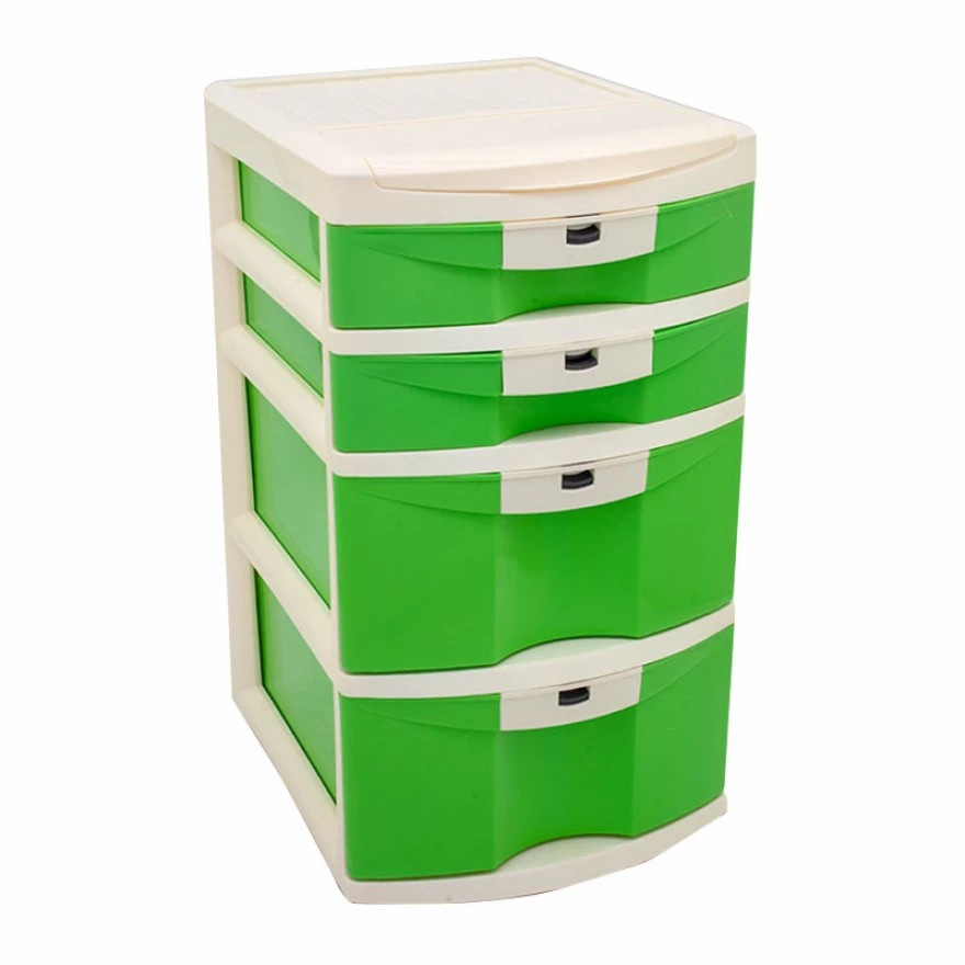 Laci Baju Susun 4 Green Leaf 7922 S2L2 Rak Salon Tempat Pakaian Box Container Dokumen Drawer Cabinet Plastik