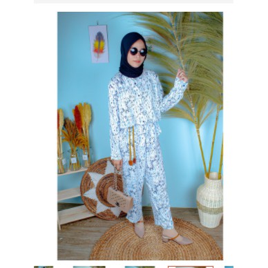 SET KEKNIAN  ST DEWI SQUARE GM Setelan baju muslim kotak wanita SETELAN TERBARU KEKINIAN