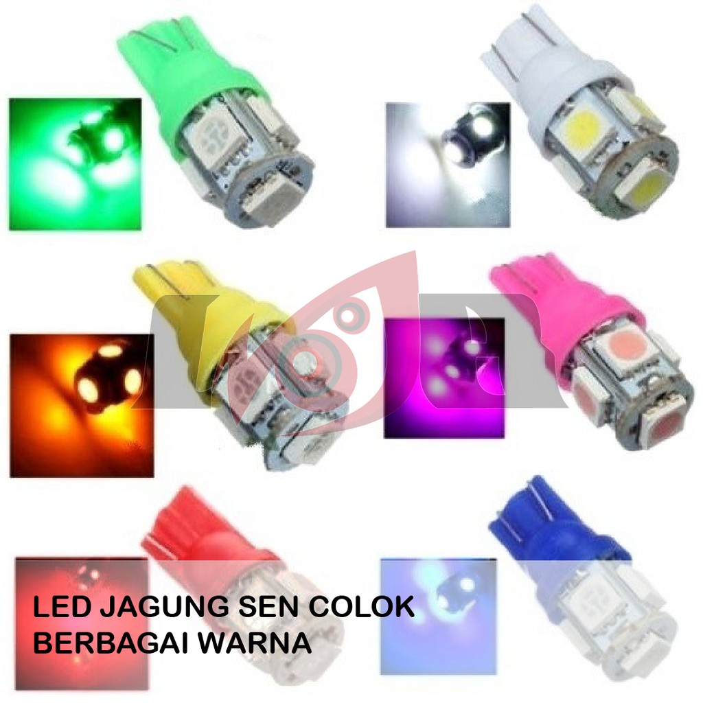 T10 Murah 5 Mata Led Jagung Sen Colok Senja Tancap Lampu Motor Mobil 12v