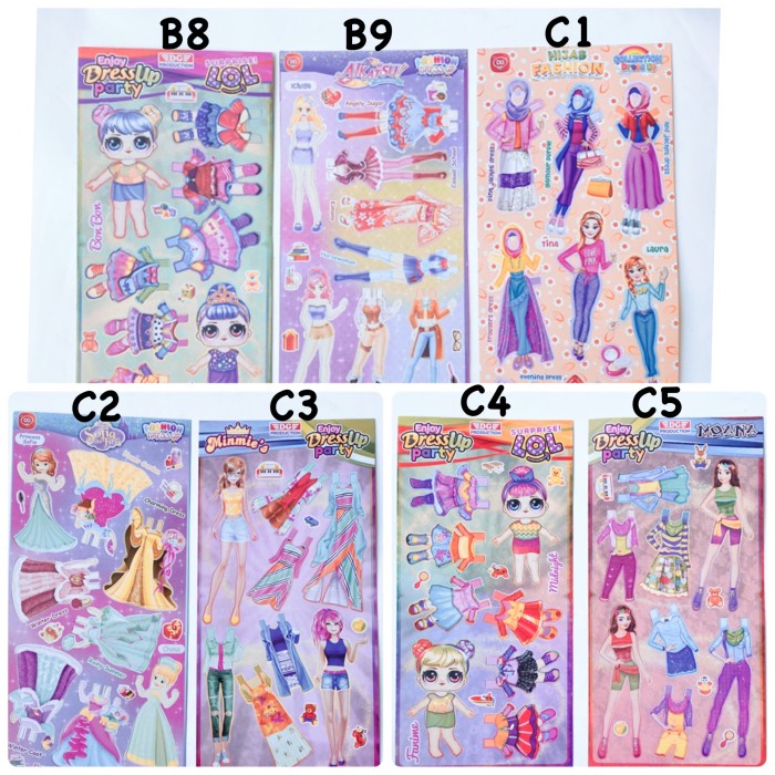 501R Papper Dress Doll Boneka Kertas Mainan Jadul - A, 2 Vr1G17282