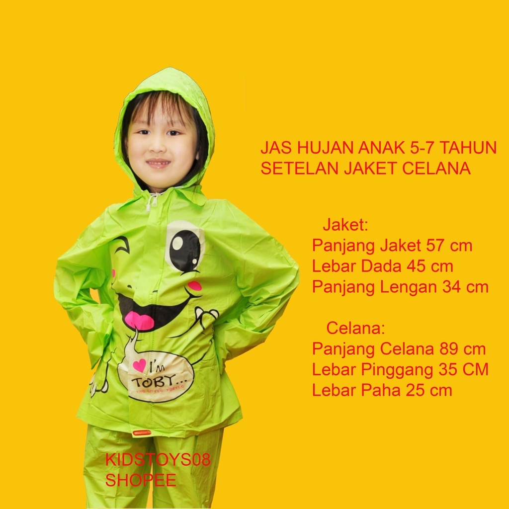 Jas Hujan Anak Perempuan 5-7 Tahun Mantel Hujan Anak