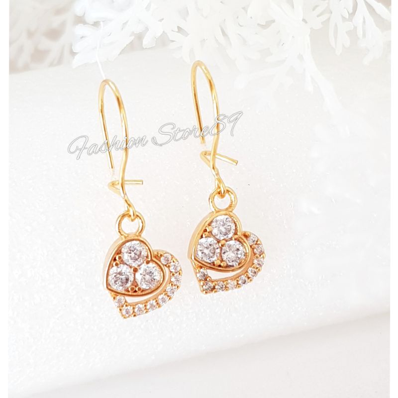 Anting Jurai Varian Love. Perhiasan Berkualitas Tinggi Lapis Emas 18k Yaxiya Impor Bestquality bestseller anting Love