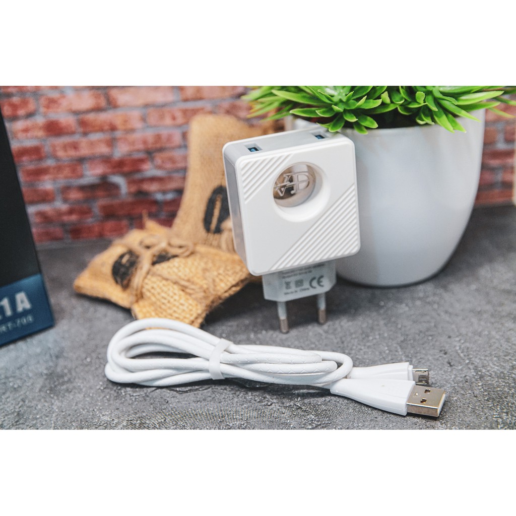 BOS - CHARGER VODA RT-705 2PORT USB 3.1A+ KABEL MICRO USB/V8 ORIGINAL | CAS CASAN TC VD RT705