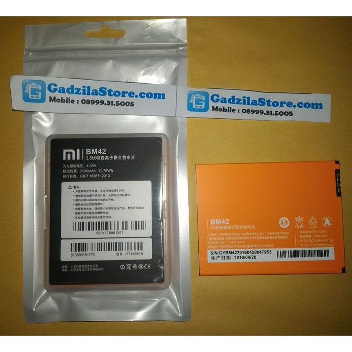 BATERAI XIAOMI REDMI NOTE BM42 ORIGINAL 100% ORI | Batre Battery BM-42