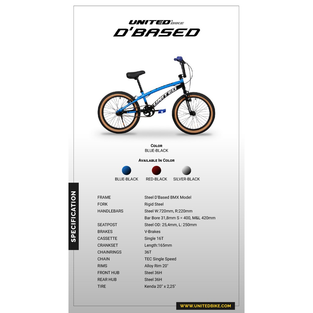 Sepeda Anak United BMX D'Based 20 inch dbased Sepeda BMX United Murah Garansi SNI-2