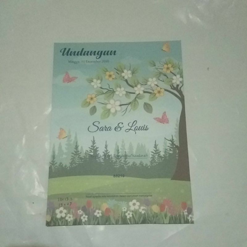 Blanko undangan erba 88210+ Plastik opp