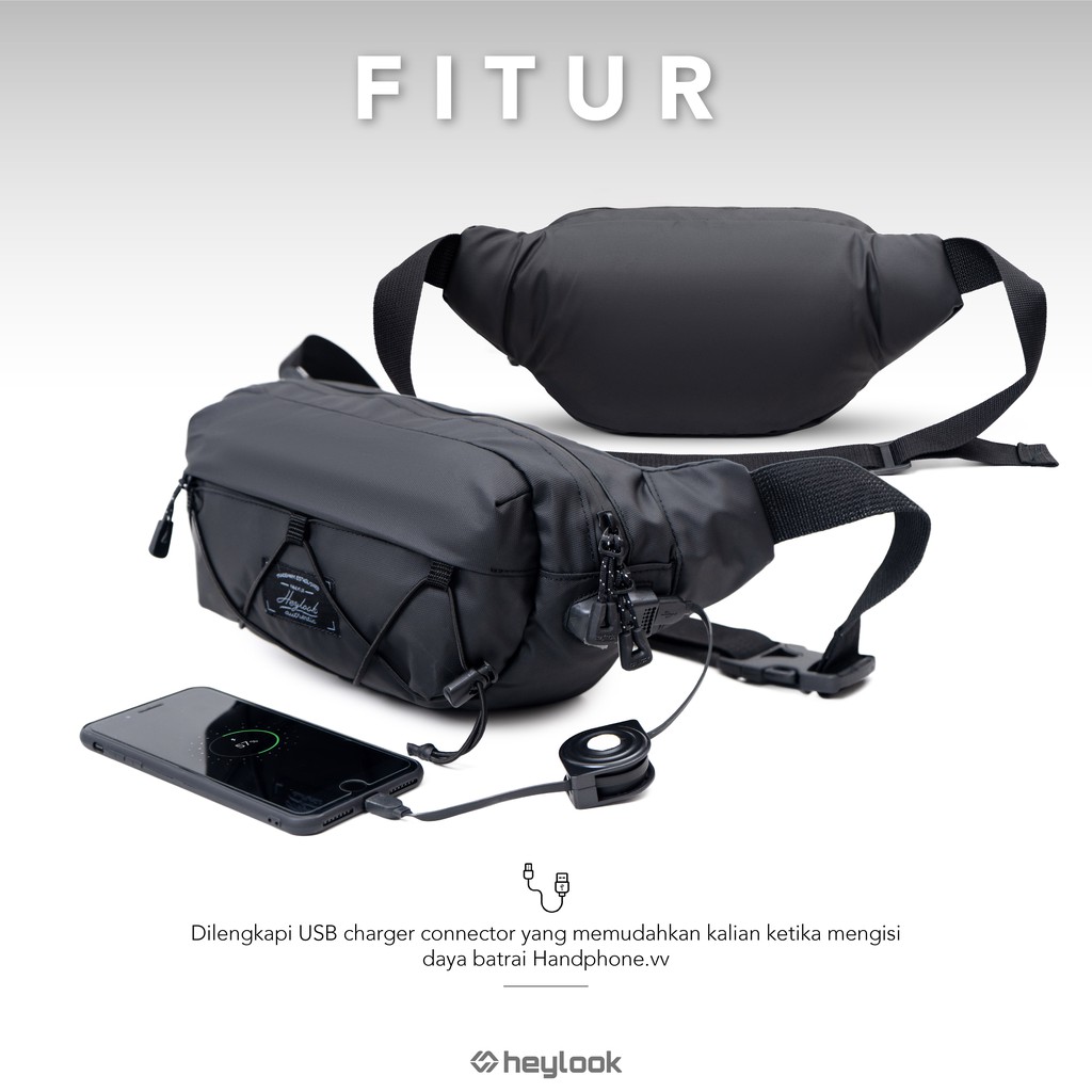 HEYLOOK Project - Tas Selempang Pria Waterproof Waist Bag FOSGATE Anti Air - [Bisa Cod]