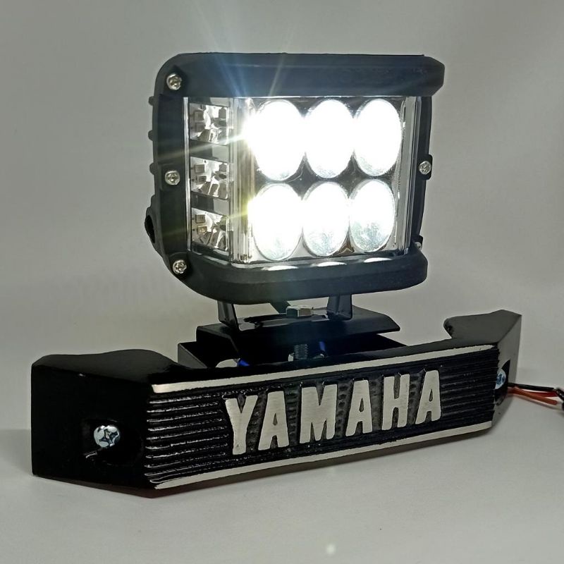 paket super ganteng rx king style lampu 6 led jumbo kiri kanan red-bleu plus breket kumis-4611 + kumis silver